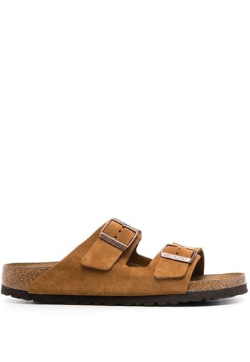 Birkenstock Arizona Pantoletten mit Schnallen - Braun