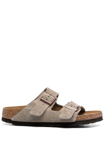 Birkenstock buckle-fastening suede slides - Braun