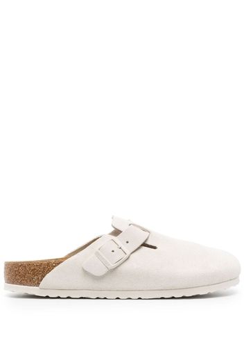 Birkenstock Boston round-neck leather slippers - Weiß