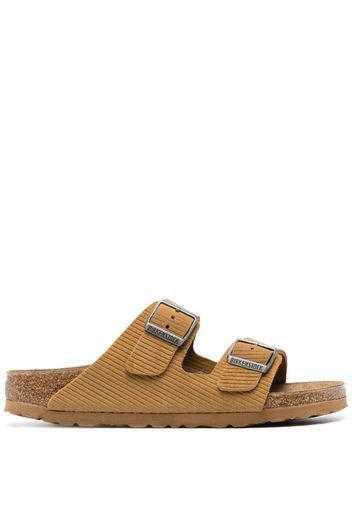 Birkenstock Arizona logo-engraved leather sandals - Braun