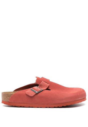 Birkenstock Boston embossed-finish suede slides - Rot