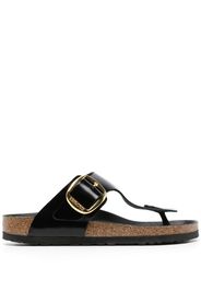 Birkenstock Gizeh logo-engraved leather sandals - Schwarz