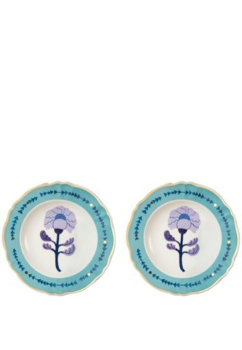 Bitossi Home Botanica porcelain set of two plates - CELESTE