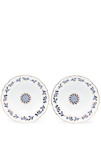 Bitossi Home Marino abstract-print deep plates (set of 2) - Weiß