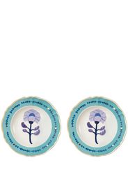 Bitossi Home Botanica porcelain set of two plates - CELESTE