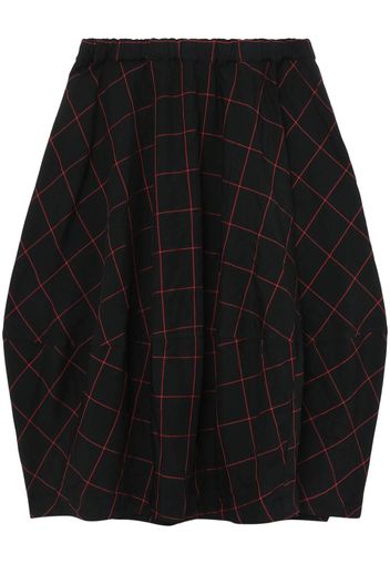 Black Comme Des Garçons Karierter Midirock - Schwarz