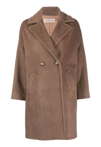 Blanca Vita Tuia textured double-breasted coat - Braun