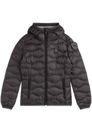 Blauer quilted down jacket - Schwarz
