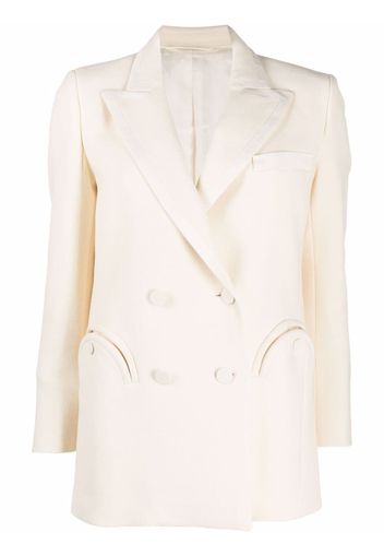 Blazé Milano Doppelreihiger Seidenblazer - Nude