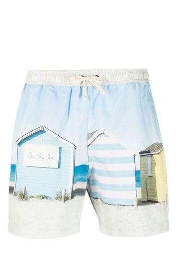 BLUE SKY INN graphic-print swim shorts - Blau