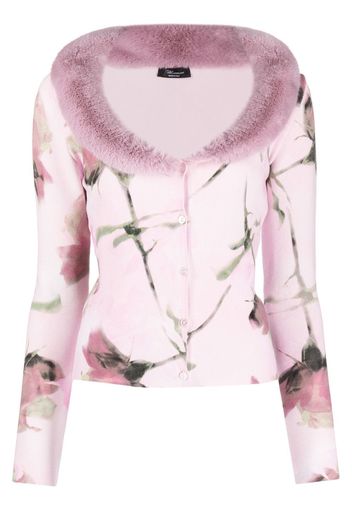 Blumarine rose-print cardigan - Rosa