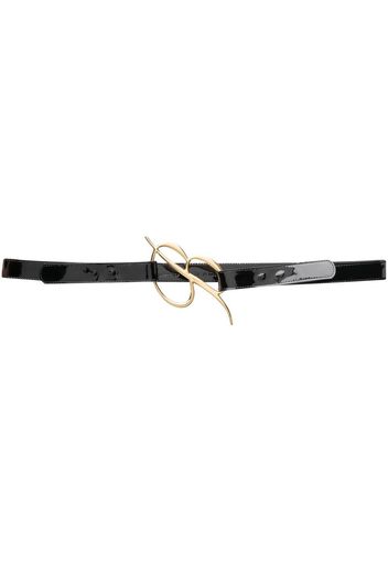 Blumarine gold-toned letter logo belt - Schwarz