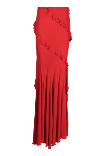 Blumarine ruffled-detail long skirt - Rot