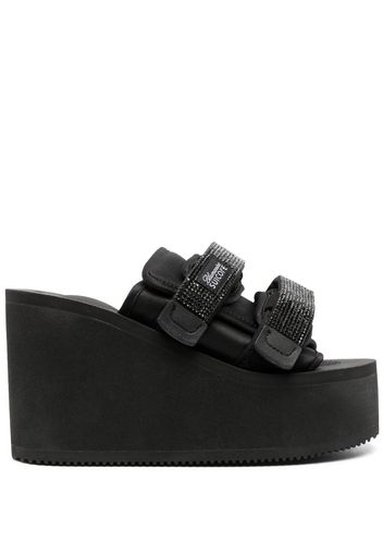 Blumarine x Suicoke Moto 105mm platform mules - Schwarz