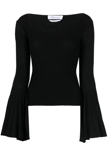 Blumarine wide-sleeve knitted top - Schwarz