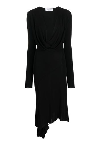 Blumarine plunging U-neck long-sleeves dress - Schwarz