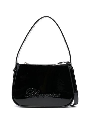 Blumarine patent-finish rhinestone tote bag - Schwarz