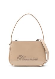 Blumarine patent-finish rhinestone tote bag - Nude