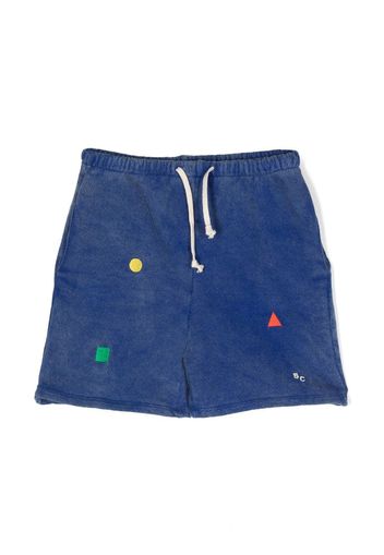 Bobo Choses embroidered-logo drawstring-waist shorts - Blau