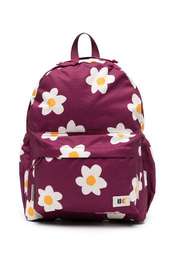 Bobo Choses floral-print logo-patch backpack - Violett