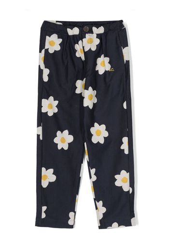 Bobo Choses Big Flower cotton trousers - Blau