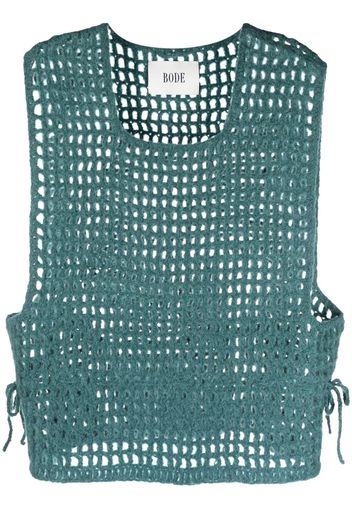 BODE tie-fastening crochet vest - Grün