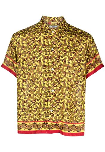 BODE paisley-print short-sleeved silk shirt - Gelb