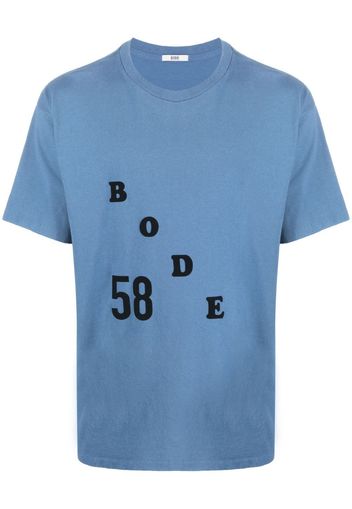 BODE flocked-logo cotton T-shirt - Blau