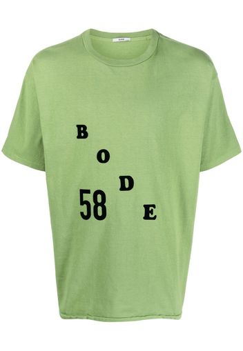 BODE flocked-logo cotton T-shirt - Grün