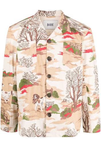 BODE all-over graphic-print shirt - Nude