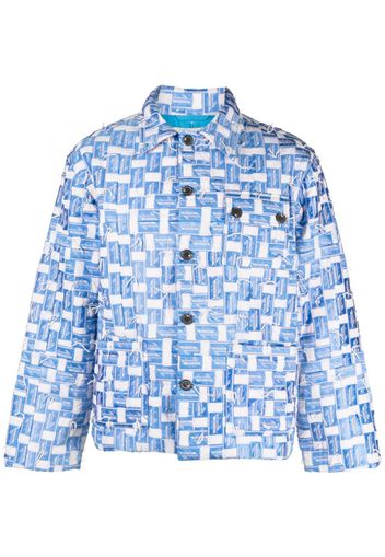 BODE Monday Label button-up jacket - Blau