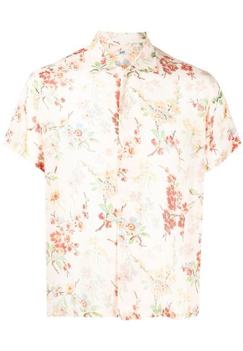 BODE floral-print silk shirt - Nude