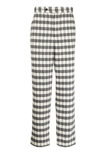 BODE geometric-pattern regular trousers - Weiß