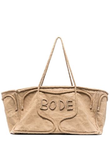 BODE rope-detail oversized tote bag - Nude