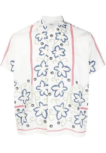 BODE Cornflower cross-stitch shirt - Weiß