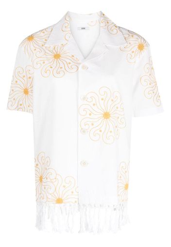 BODE Soleil fringed-hem shirt - Weiß