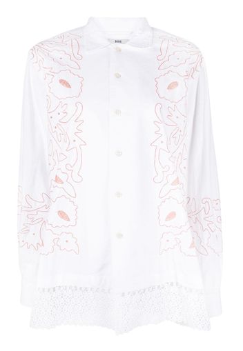 BODE braided hem embroidered shirt - Weiß