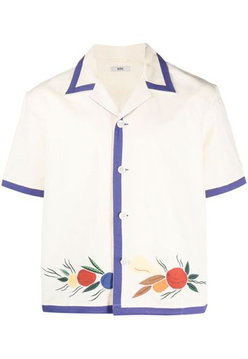 BODE embroidered short-sleeve shirt - Nude