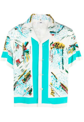 BODE graphic-print silk shirt - Weiß