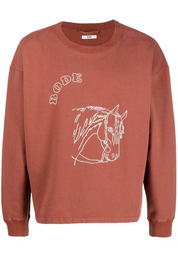 BODE logo-embroidered cotton sweatshirt - Rot