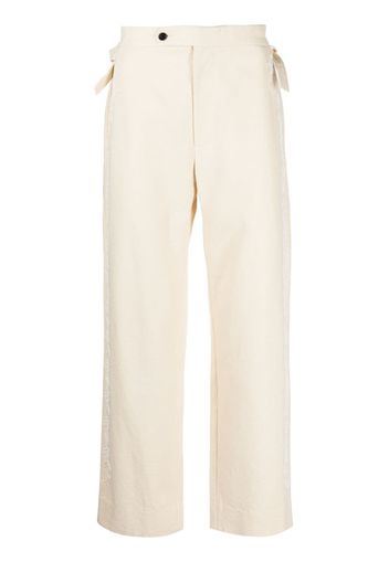 BODE floral-embroidery chino trousers - Nude