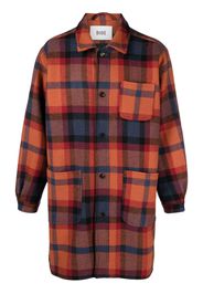 BODE Clinton Street plaid-check coat - Orange