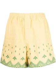 BODE Bestickte Shorts aus Leinen - Gelb