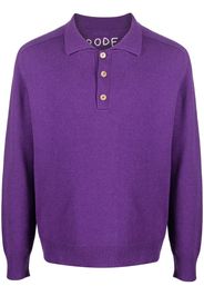 BODE long-sleeved cashmere polo shirt - Violett