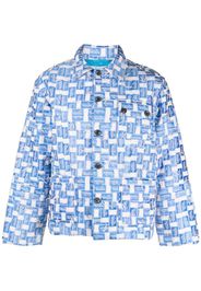BODE Monday Label button-up jacket - Blau