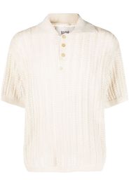 BODE open-knit linen polo shirt - Nude