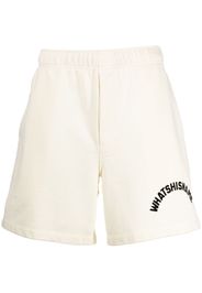 BODE Whatshisname logo-print cotton track shorts - Nude