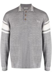 BODE Gestreiftes Poloshirt mit Logo-Stickerei - Grau