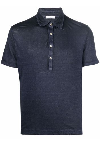 Boglioli linen short-sleeve polo shirt - Blau
