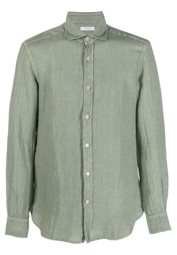 Boglioli linen long-sleeve shirt - Grün